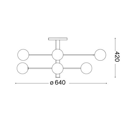 Ideal Lux - Светодиодная люстра на штанге COSMOPOLITAN 8xG9/3W/230V диаметр 64 см черный