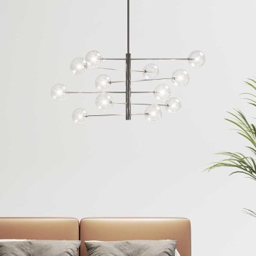 Ideal Lux - Светодиодная люстра на штанге EQUINOXE 12xG4/2W/230V диаметр 124 см блестящий хром/прозрачный