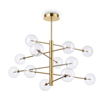 Ideal Lux - Светодиодная люстра на штанге EQUINOXE 12xG4/2W/230V диаметр 124 см латунь/прозрачный