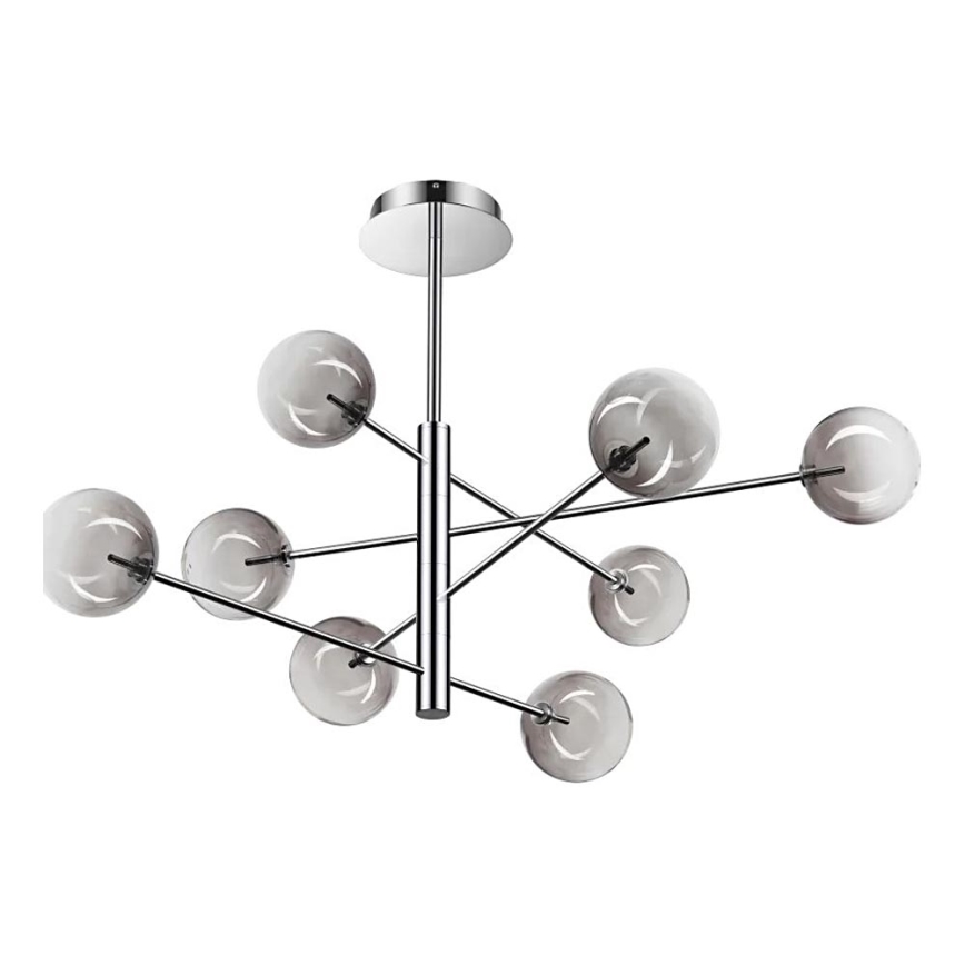 Ideal Lux - Светодиодная люстра на штанге EQUINOXE 8xG4/2W/230V диаметр 128 см блестящий хром/дымчатый