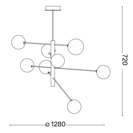 Ideal Lux - Светодиодная люстра на штанге EQUINOXE 8xG4/2W/230V диаметр 128 см блестящий хром/дымчатый