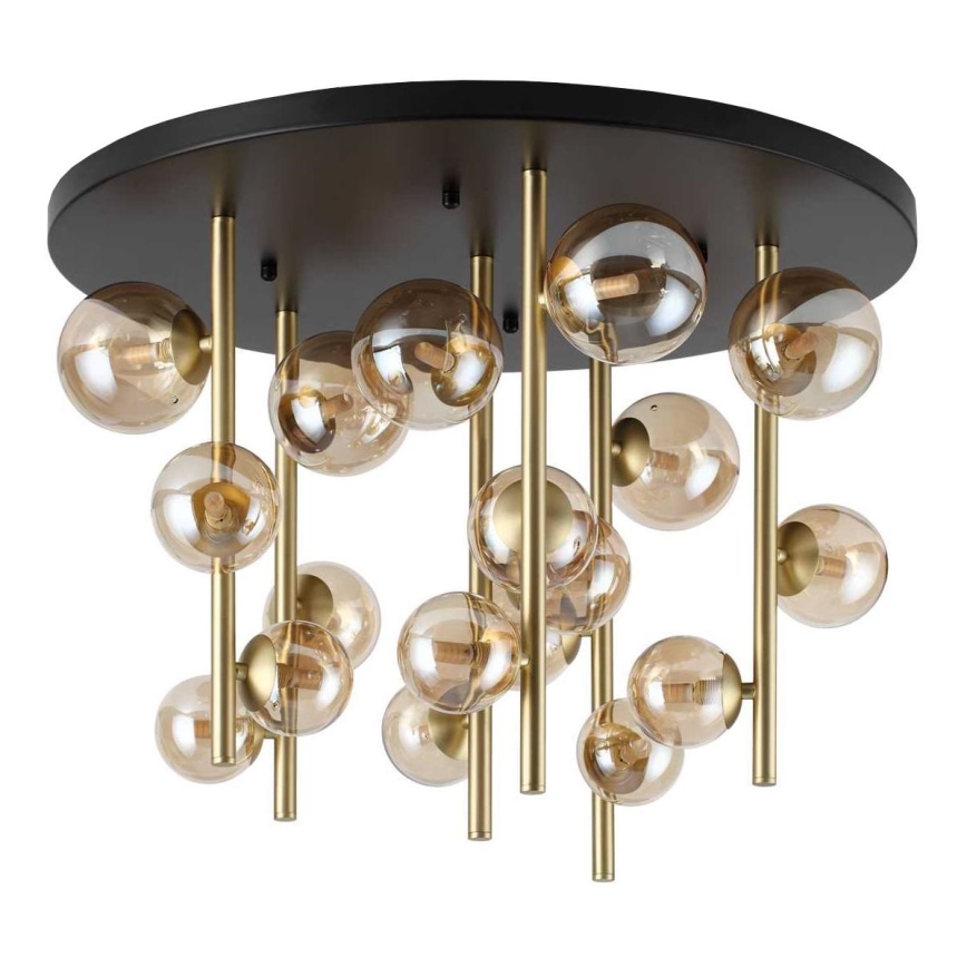 Ideal Lux - Светодиодная люстра на штанге PERLAGE 18xG9/3W/230V диаметр 70 см золотистый/дымчатый