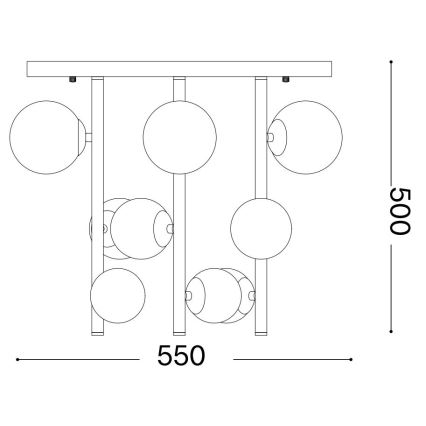 Ideal Lux - Светодиодная люстра на штанге PERLAGE 9xG9/3W/230V диаметр 55 см золотистый/белый