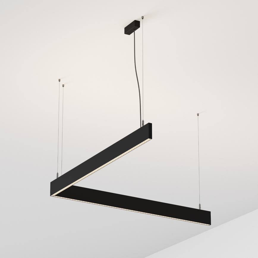Ideal Lux - светодиодная люстра на тросе STEEL, 29 Вт, 230 В, 4000 К, CRI 90, 120 см, чёрная