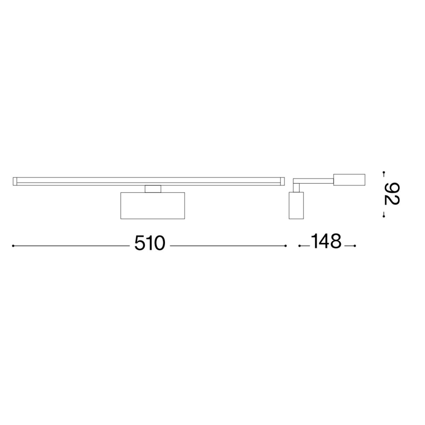 Ideal Lux - Светодиодная подсветка для картин ALMA LED/12,5W/230V 51 см CRI 90 золотистый