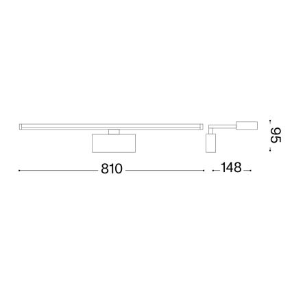Ideal Lux - Светодиодная подсветка для картин ALMA LED/18W/230V 81 см CRI 90 золотистый