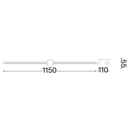 Ideal Lux - Светодиодная подсветка для картин FILO LED/16W/230V 115 см CRI 90 черный