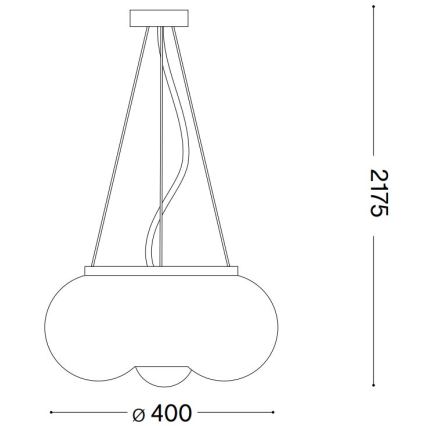 Ideal Lux - Светодиодная подвесная люстра ARIZONA 3xGX53/9W/230V диаметр 40 см белый