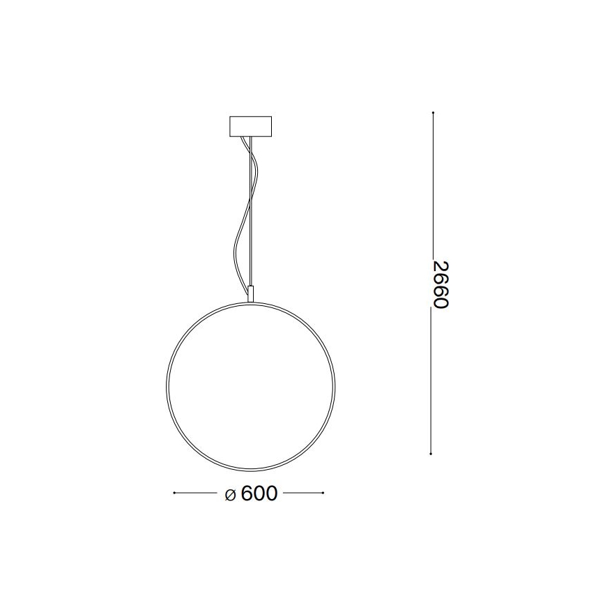 Ideal Lux - Светодиодная подвесная люстра CIRCUS LED/33W/230V диаметр 60 см CRI 90 черный