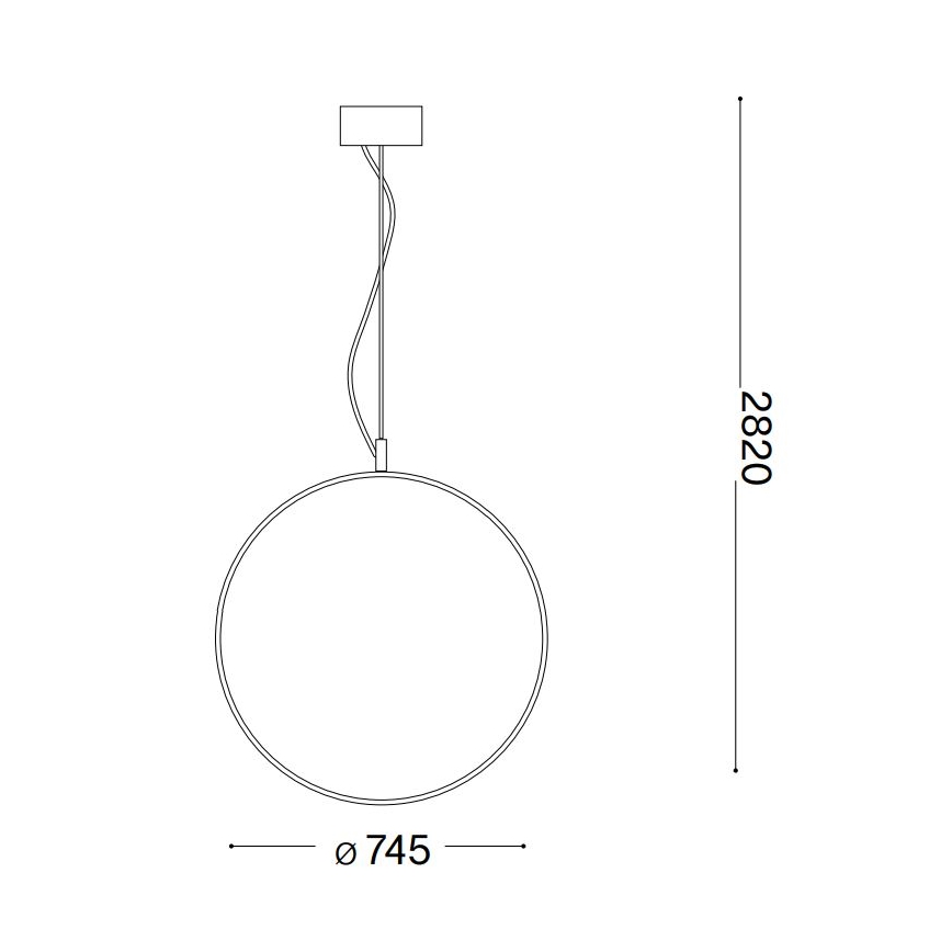 Ideal Lux - Светодиодная подвесная люстра CIRCUS LED/36W/230V диаметр 74,5 см CRI 90 черный