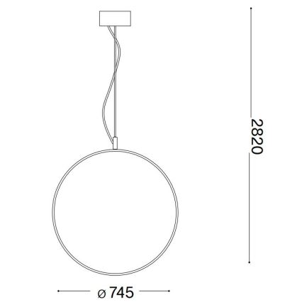 Ideal Lux - Светодиодная подвесная люстра CIRCUS LED/36W/230V диаметр 74,5 см CRI 90 черный