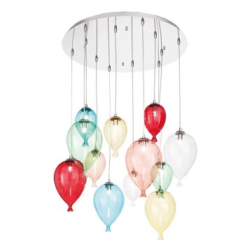 Ideal Lux - Светодиодная подвесная люстра CLOWN 12xG9/3W/230V диаметр 60 см красочный