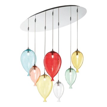 Ideal Lux - Светодиодная подвесная люстра CLOWN 7xG9/3W/230V 80 см красочный