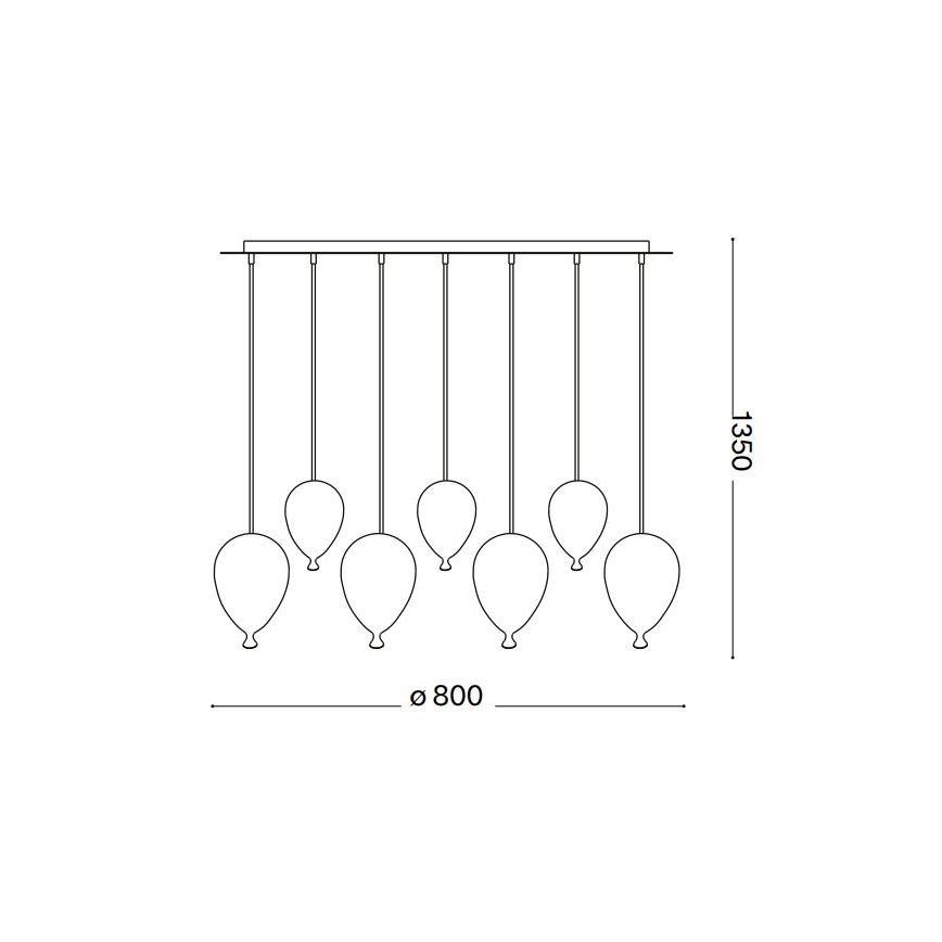 Ideal Lux - Светодиодная подвесная люстра CLOWN 7xG9/3W/230V 80 см красочный