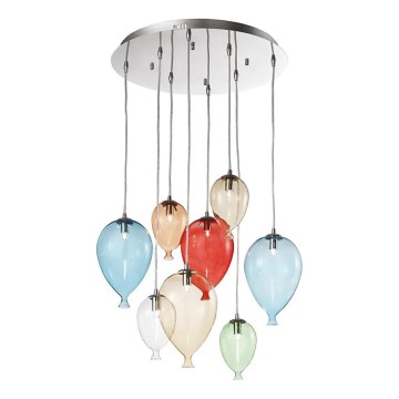 Ideal Lux - Светодиодная подвесная люстра CLOWN 8xG9/3W/230V диаметр 50 см красочный