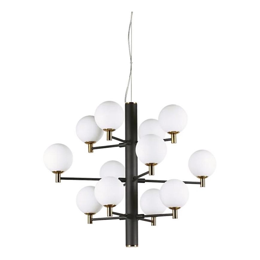Ideal Lux - Светодиодная подвесная люстра COPERNICO 12xG9/3W/230V диаметр 71 см черный