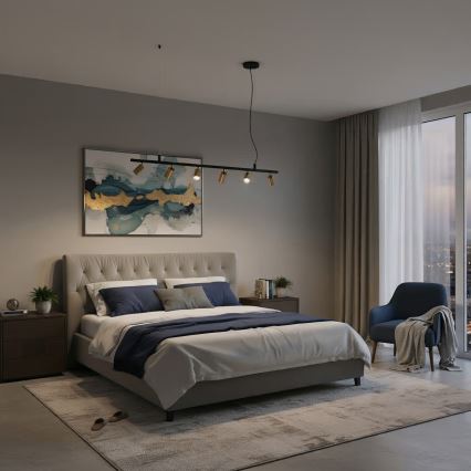 Ideal Lux - Светодиодная подвесная люстра DYNAMITE 6xGU10/7W/230V CRI 90 черный/латунь