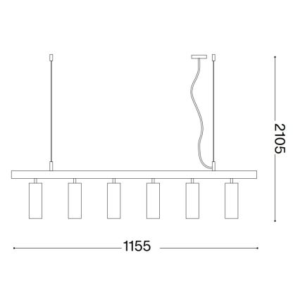 Ideal Lux - Светодиодная подвесная люстра DYNAMITE 6xGU10/7W/230V CRI 90 белый