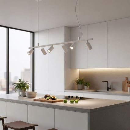 Ideal Lux - Светодиодная подвесная люстра DYNAMITE 6xGU10/7W/230V CRI 90 белый