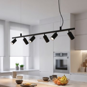 Ideal Lux - Светодиодная подвесная люстра DYNAMITE 6xGU10/7W/230V CRI 90 черный