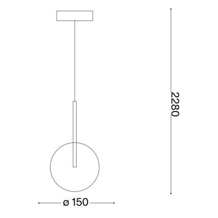 Ideal Lux - Светодиодная подвесная люстра EQUINOXE 1xG4/2W/230V диаметр 15 см латунь/прозрачный