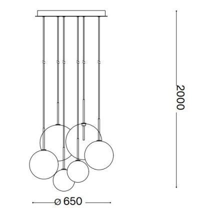 Ideal Lux - Светодиодная подвесная люстра EQUINOXE 6xG4/2W/230V диаметр 65 см блестящий хром/дымчатый