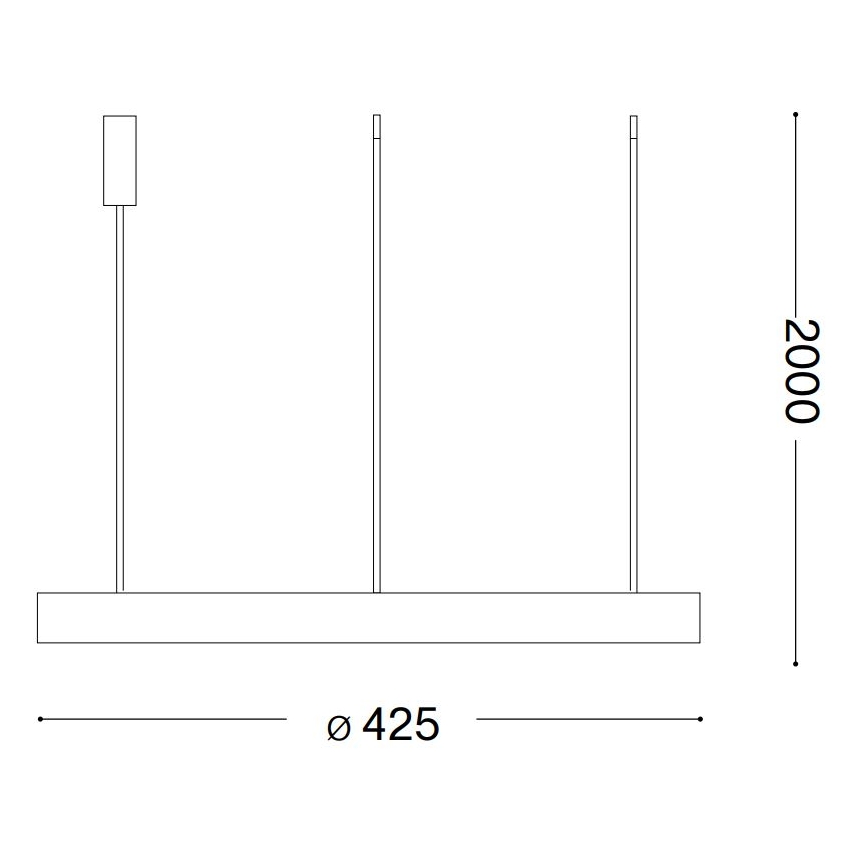 Ideal Lux - Светодиодная подвесная люстра GEMINI LED/38W/230V диаметр 42,5 см CRI 90 черный
