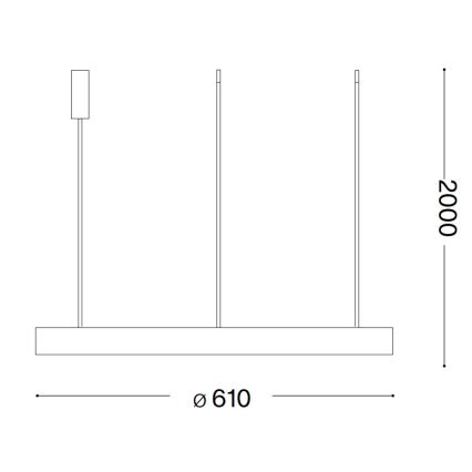Ideal Lux - Светодиодная подвесная люстра GEMINI LED/48W/230V диаметр 61 см CRI 90 золотистый