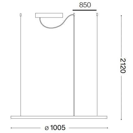 Ideal Lux - Светодиодная подвесная люстра HULAHOOP LED/46W/230V 3000K диаметр 100 см CRI 90 белый
