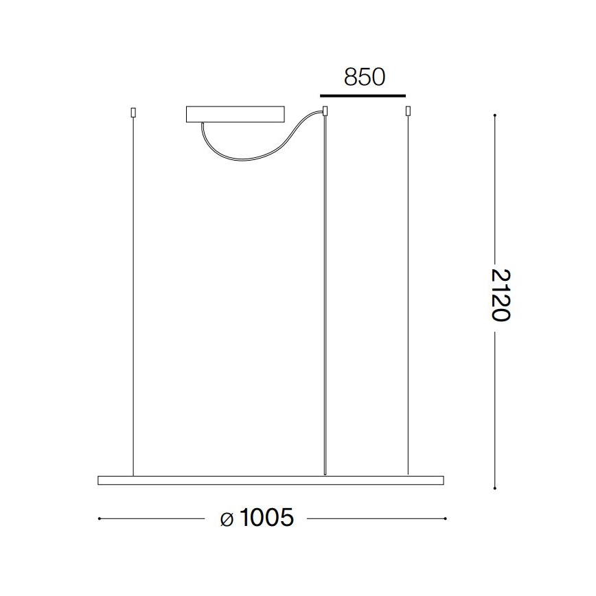 Ideal Lux - Светодиодная подвесная люстра HULAHOOP LED/46W/230V 3000K диаметр 100 см CRI 90 белый