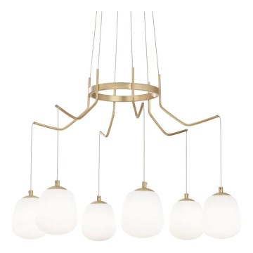 Ideal Lux - Светодиодная подвесная люстра KAROUSEL 6xG9/3W/230V диаметр 72 см латунь