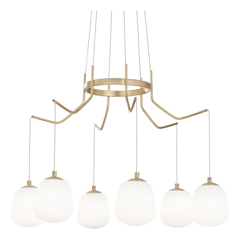 Ideal Lux - Светодиодная подвесная люстра KAROUSEL 6xG9/3W/230V диаметр 72 см латунь