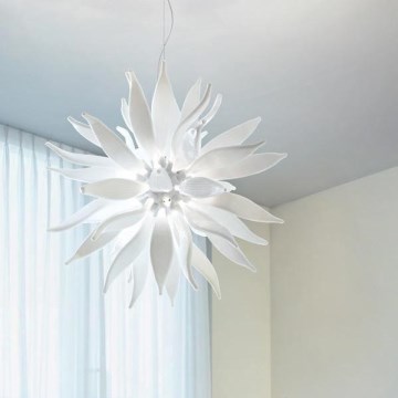 Ideal Lux - Светодиодная подвесная люстра LEAVES 12xG9/3W/230V диаметр 80 см белый