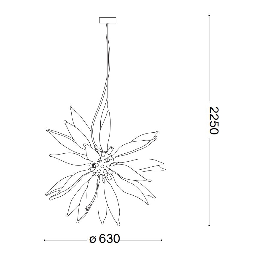 Ideal Lux - Светодиодная подвесная люстра LEAVES 8xG9/3W/230V диаметр 63 см белый