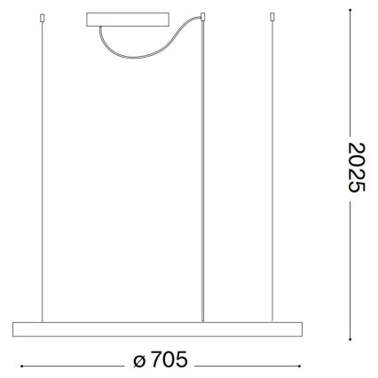 Ideal Lux - Светодиодная подвесная люстра ORACLE SLIM LED/38W/230V 3000K диаметр 70 см белый