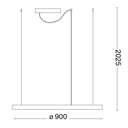 Ideal Lux - Светодиодная подвесная люстра с регулированием яркости ORACLE SLIM LED/43W/230V 3000K диаметр 90 см черный