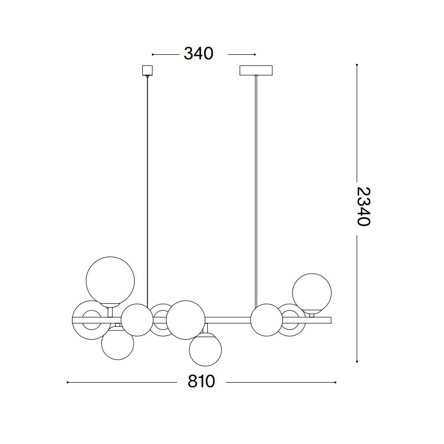 Ideal Lux - Светодиодная подвесная люстра PERLAGE 10xG9/3W/230V 81 см черный/дымчатый