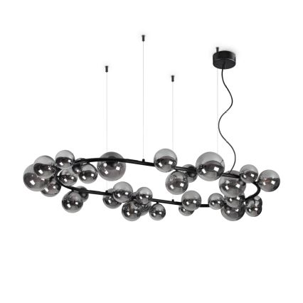 Ideal Lux - Светодиодная подвесная люстра PERLAGE 30xG9/3W/230V 143 см черный/дымчатый