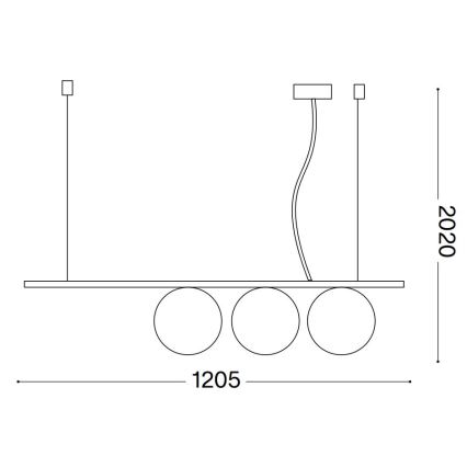 Ideal Lux - Светодиодная подвесная люстра PERLINE 3xG9/3W/230V золотистый