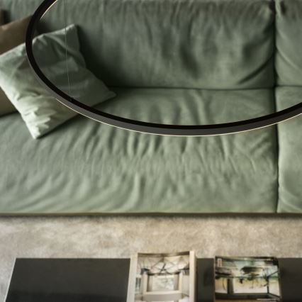 Ideal Lux - Светодиодная подвесная люстра с регулированием яркости ORACLE SLIM LED/28W/230V 4000K диаметр 50 см CRI 90 черный