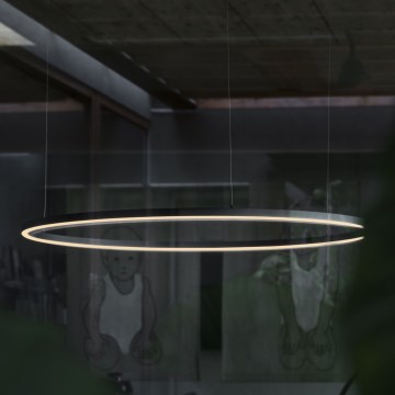 Ideal Lux - Светодиодная подвесная люстра с регулированием яркости ORACLE SLIM LED/43W/230V 3000K диаметр 90 см черный