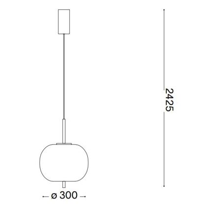 Ideal Lux - Светодиодная подвесная люстра UMILE LED/20W/230V диаметр 30 см CRI 90 латунь/белый