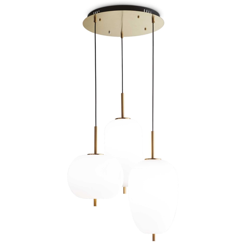 Ideal Lux - Светодиодная подвесная люстра UMILE LED/55W/230V диаметр 60 см CRI 90 латунь/белый