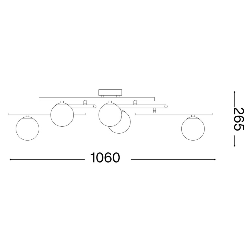 Ideal Lux - Светодиодная припотолочная люстра ATLAS 5xG9/3W/230V золотистый