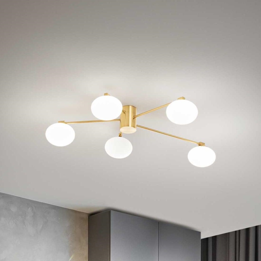 Ideal Lux - Светодиодная припотолочная люстра HERMES 5xG9/3W/230V диаметр 90 см золотистый
