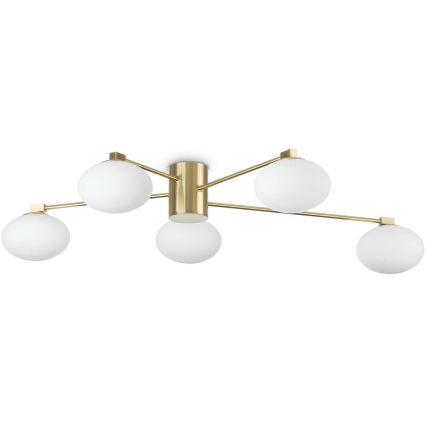 Ideal Lux - Светодиодная припотолочная люстра HERMES 5xG9/3W/230V диаметр 90 см золотистый