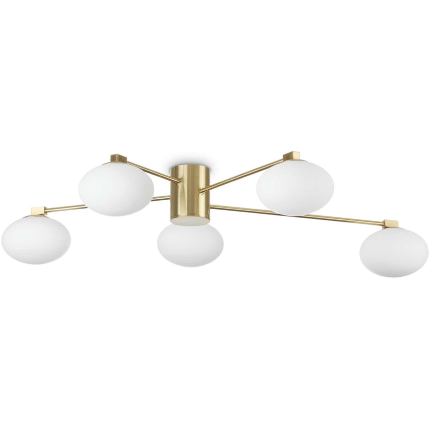 Ideal Lux - Светодиодная припотолочная люстра HERMES 5xG9/3W/230V диаметр 90 см золотистый