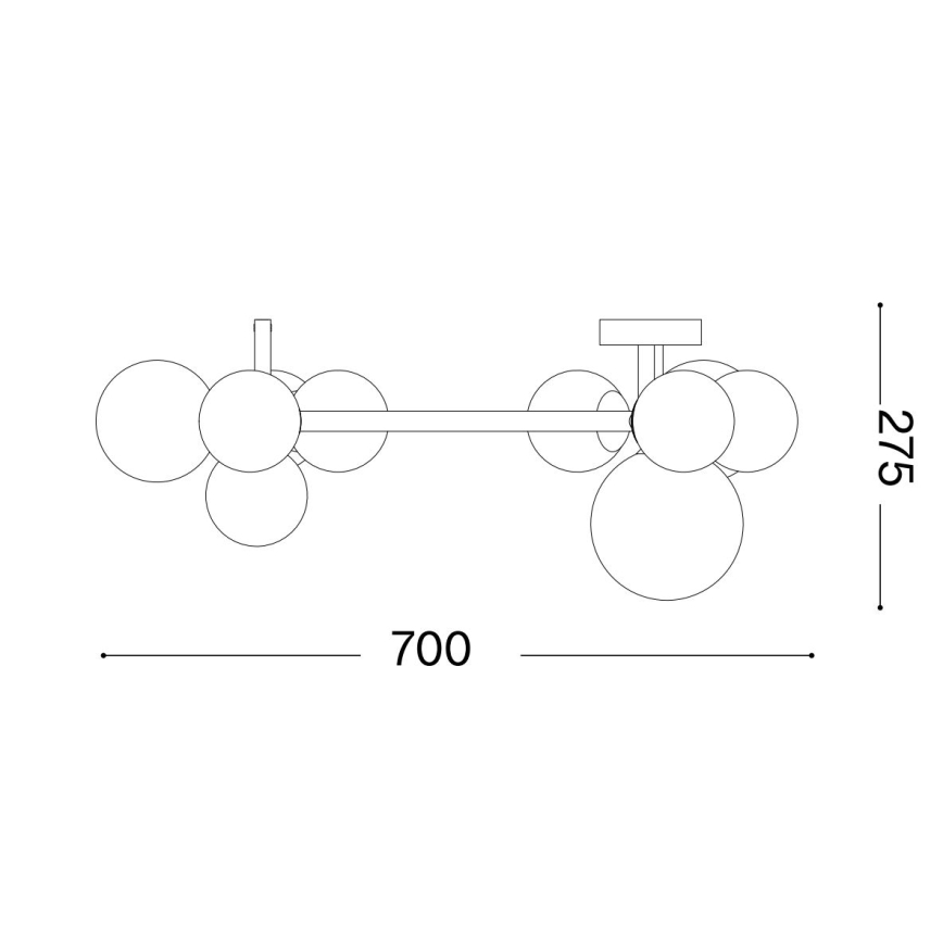Ideal Lux - Светодиодная припотолочная люстра PERLAGE 10xG9/3W/230V диаметр 70 см золотистый/белый