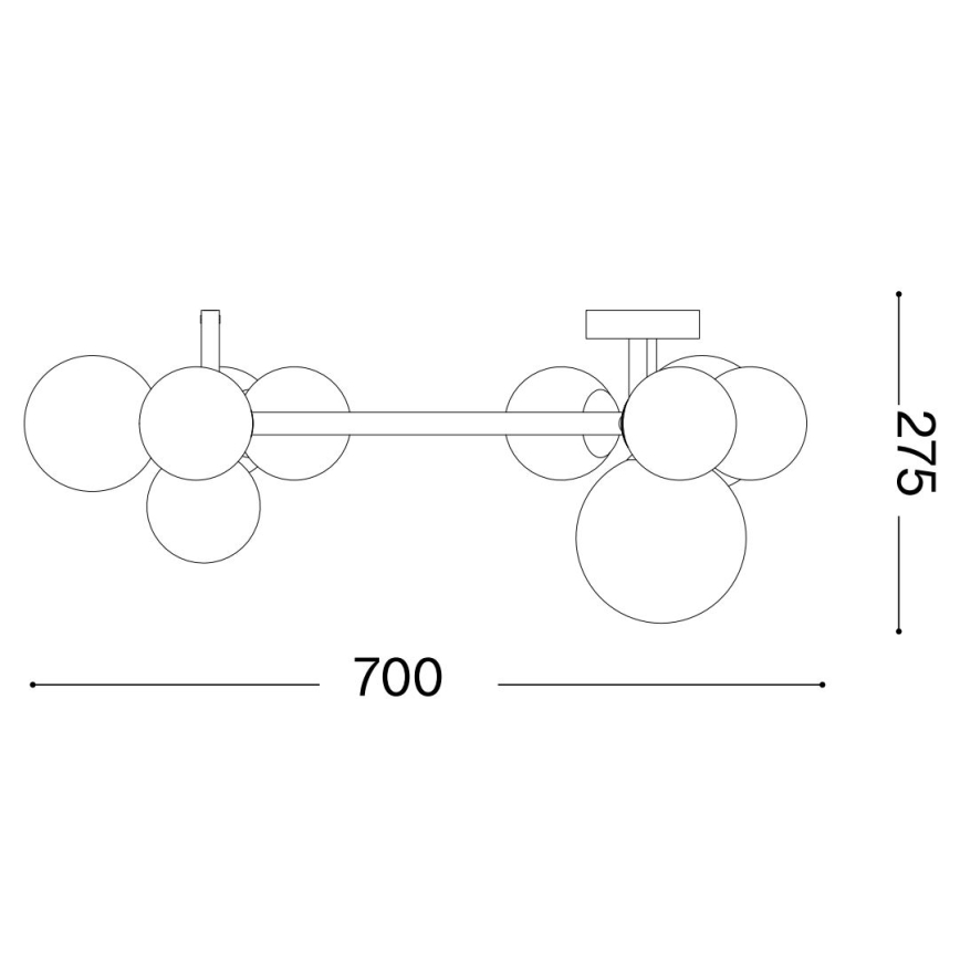 Ideal Lux - Светодиодная припотолочная люстра PERLAGE 10xG9/3W/230V диаметр 70 см золотистый/дымчатый