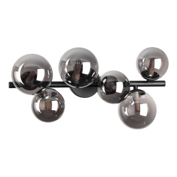 Ideal Lux - Светодиодная припотолочная люстра PERLAGE 6xG9/3W/230V 49 см черный/дымчатый
